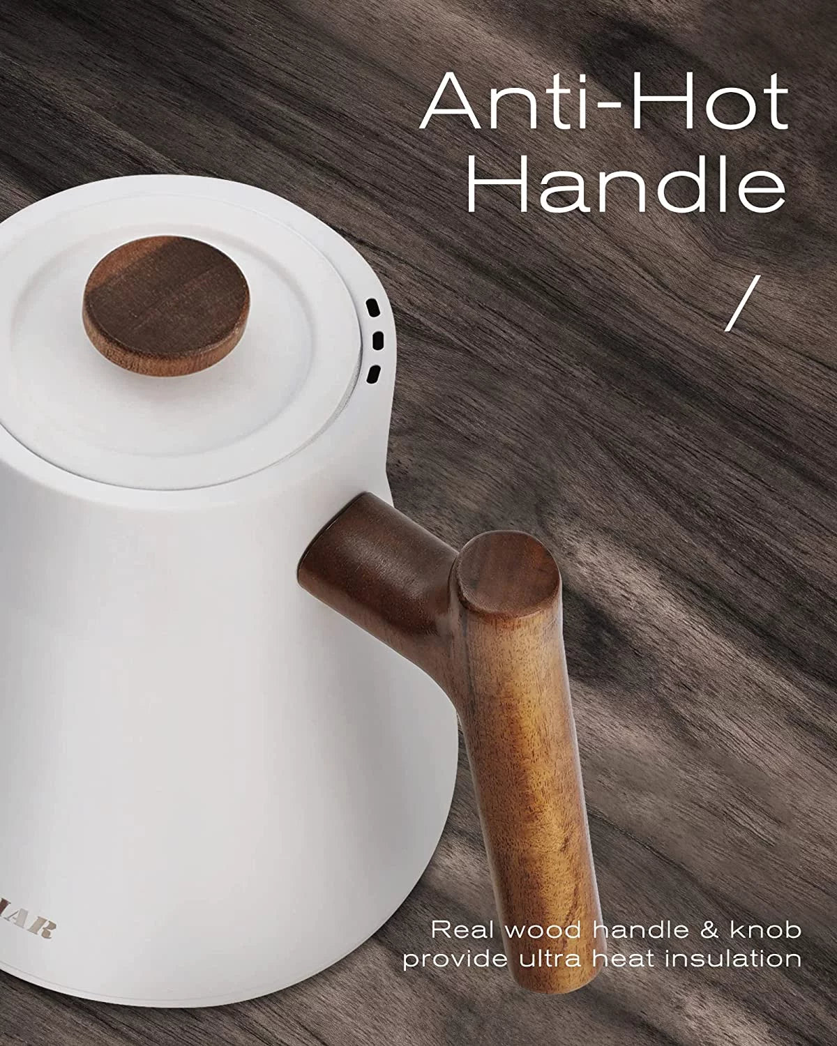 Electric Gooseneck Kettle 1200W 34oz 18/8 Stainless Steel Inner Temperature Control W778875