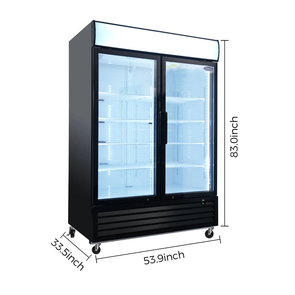 Double Doors Glass Front Reach In Freezer L807