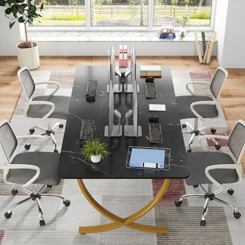 63” White and Gold Executive Desk T316169