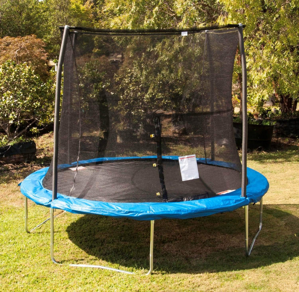Blue 10 Foot Outdoor Trampoline with Safety Net Enclosure X38922