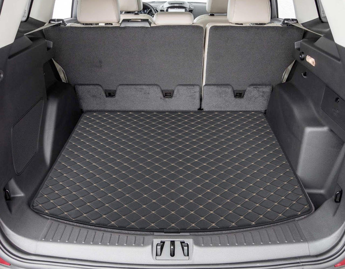 Luxury Padded PU Leather Trunk Mat Cargo Liner for Ford Escape Pack of 2 R2413