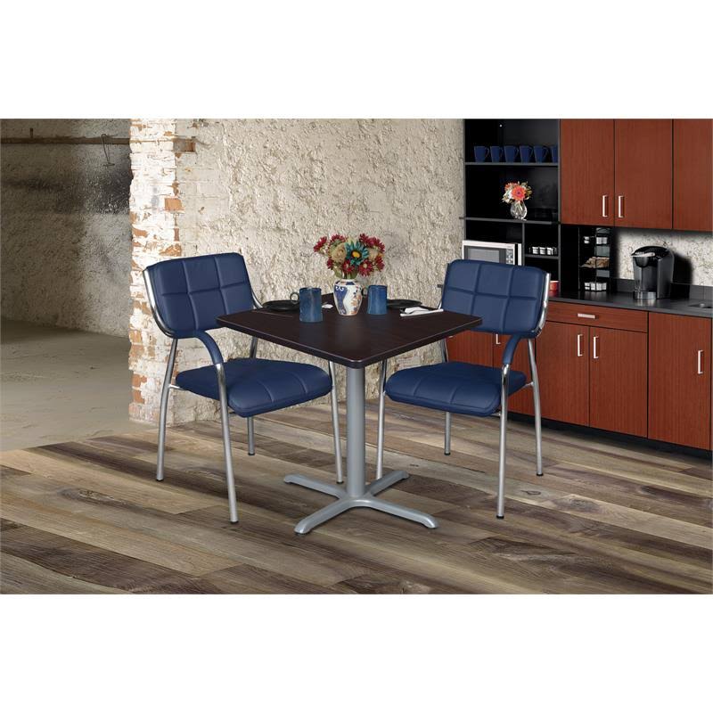 30 in. Via Square X-Base Table Mocha Walnut Grey M1434