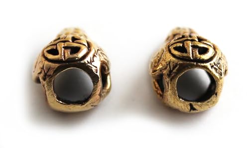 Bronze Norse Viking Celtic Raven Head Beard Beads Rings W861
