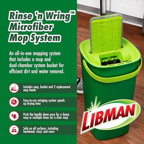 Microfiber Wet & Dry Mop and Bucket System with 4 Pads P598