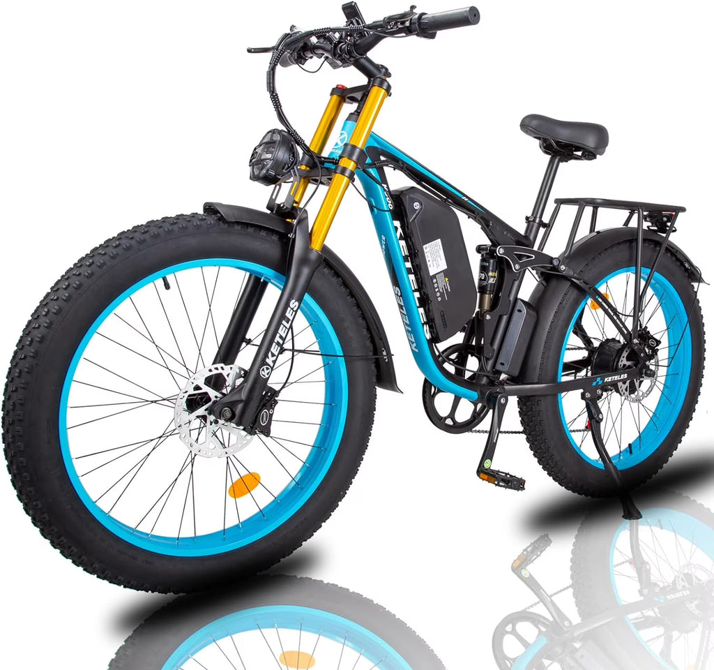 26" Electric Mountain Bike with 48V 17.5Ah Removable Battery 1000W Full Suspension Dual Hydraulic Disc Brake N121