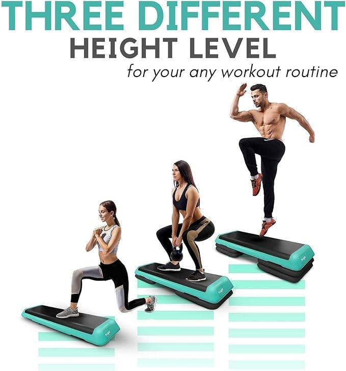 Adjustable Aerobic Exercise Step Platform with 4 Adjustable Risers K657