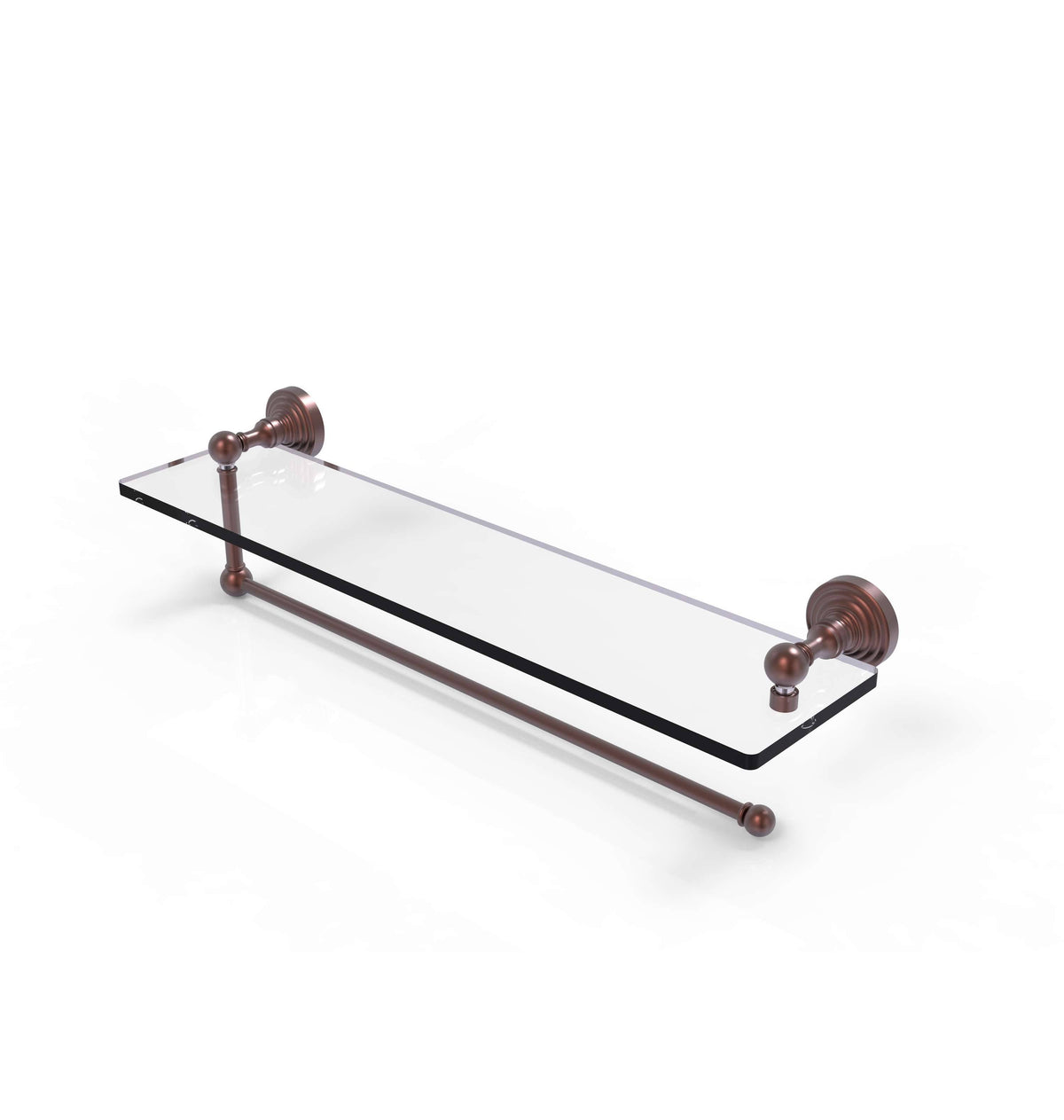 Antique Copper Paper Towel Holder with Glass Shelf I6941