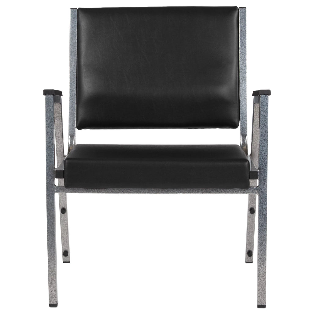 Black Vinyl Bariatric Medical Reception Arm Chair D35806