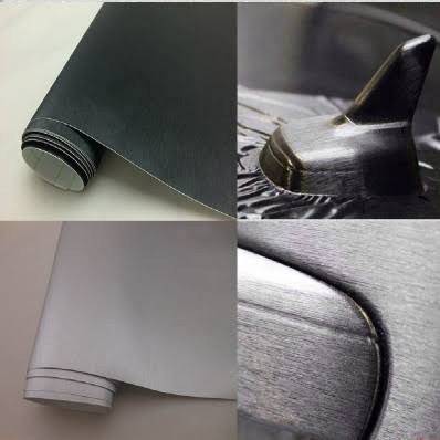 Brushed Gunmetal Aluminium Car Vinyl Wrap Film 152cm x 100cm Silver Brushed Aluminium O77123