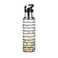 Navy Blue Striped Stainless Steel Vacuum Insulated Water Bottle with Straw Lid 20 OZ K787