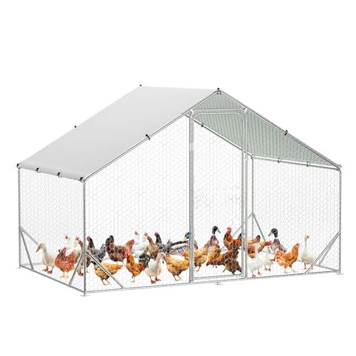 Large Metal Chicken Coop with Run T47154