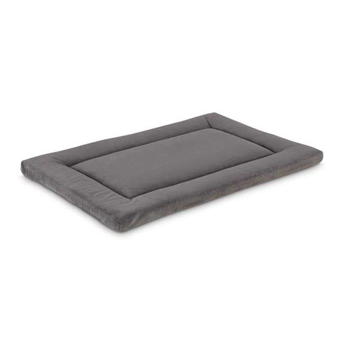 Dark Grey Velvet Dog Crate Mat and Pet Bed C97916