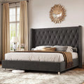 King Size Velvet Upholstered Platform Bed Frame N797