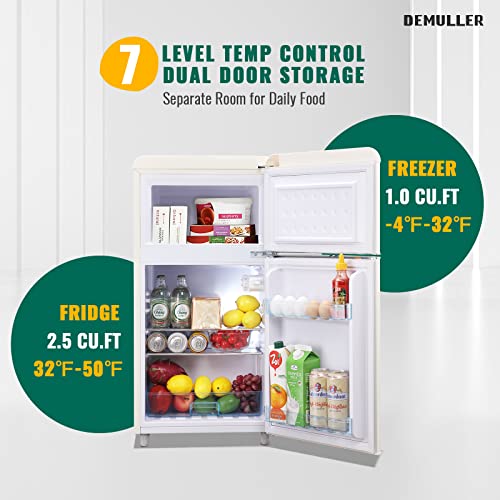 Retro Mini Fridge with two doors U7278