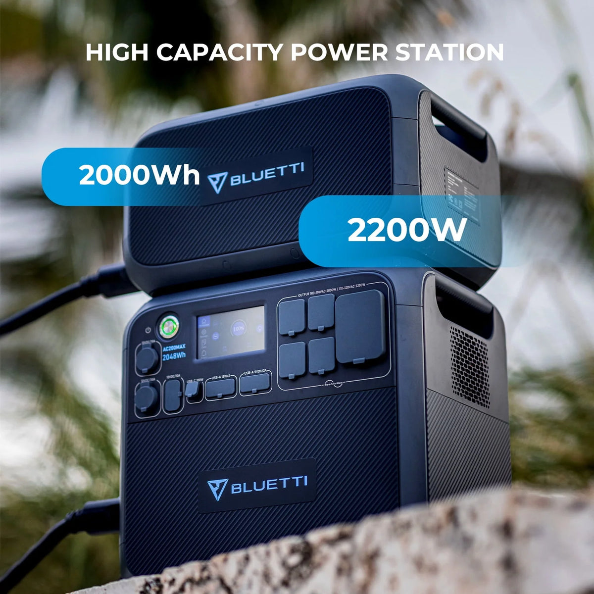 Portable Power Station with Solar Panel, 2048Wh Solar Generator, 2200W AC Output R70094