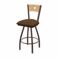 25x22 Swivel Counter Stool with Pewter Finish and Rein Thatch Seat R94573
