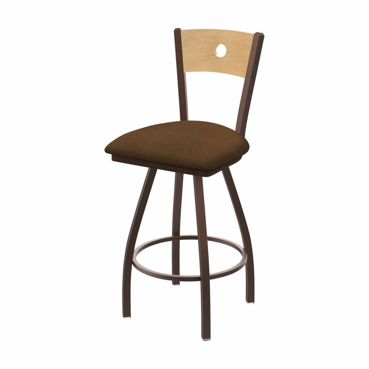 25x22 Swivel Counter Stool with Pewter Finish and Rein Thatch Seat R94573