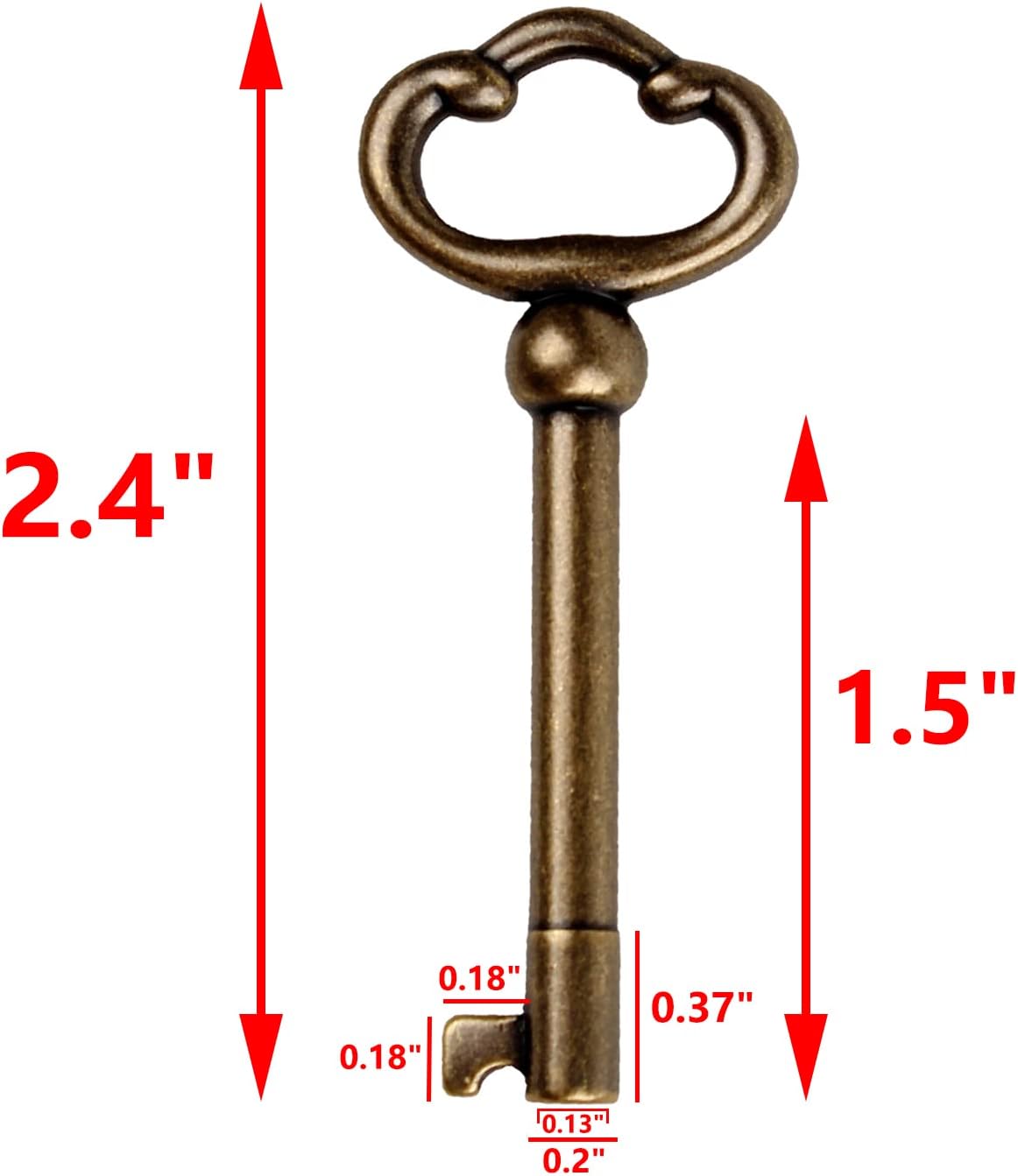 Antique Brass Plated Hollow Barrel Skeleton Key (2 Pack) B7192