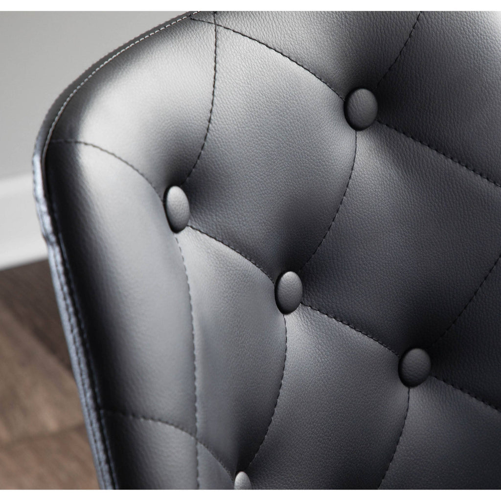 Cream Faux Leather Tufted Accent Chair N8603
