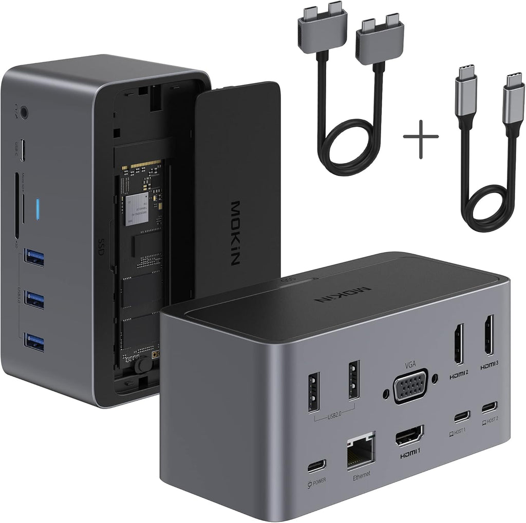 18in1 USB C Docking Station with SSD Enclosure J2857