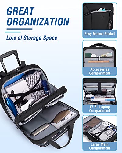 Black 17.3 Inch Rolling Laptop Bag H7688