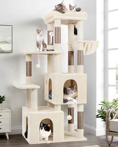 Light Grey Heavy Duty Cat Tree with Scratching Post N607