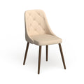 Cream Faux Leather Tufted Accent Chair N8603