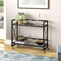 Metal Bar Cart with Glass Shelf I914905
