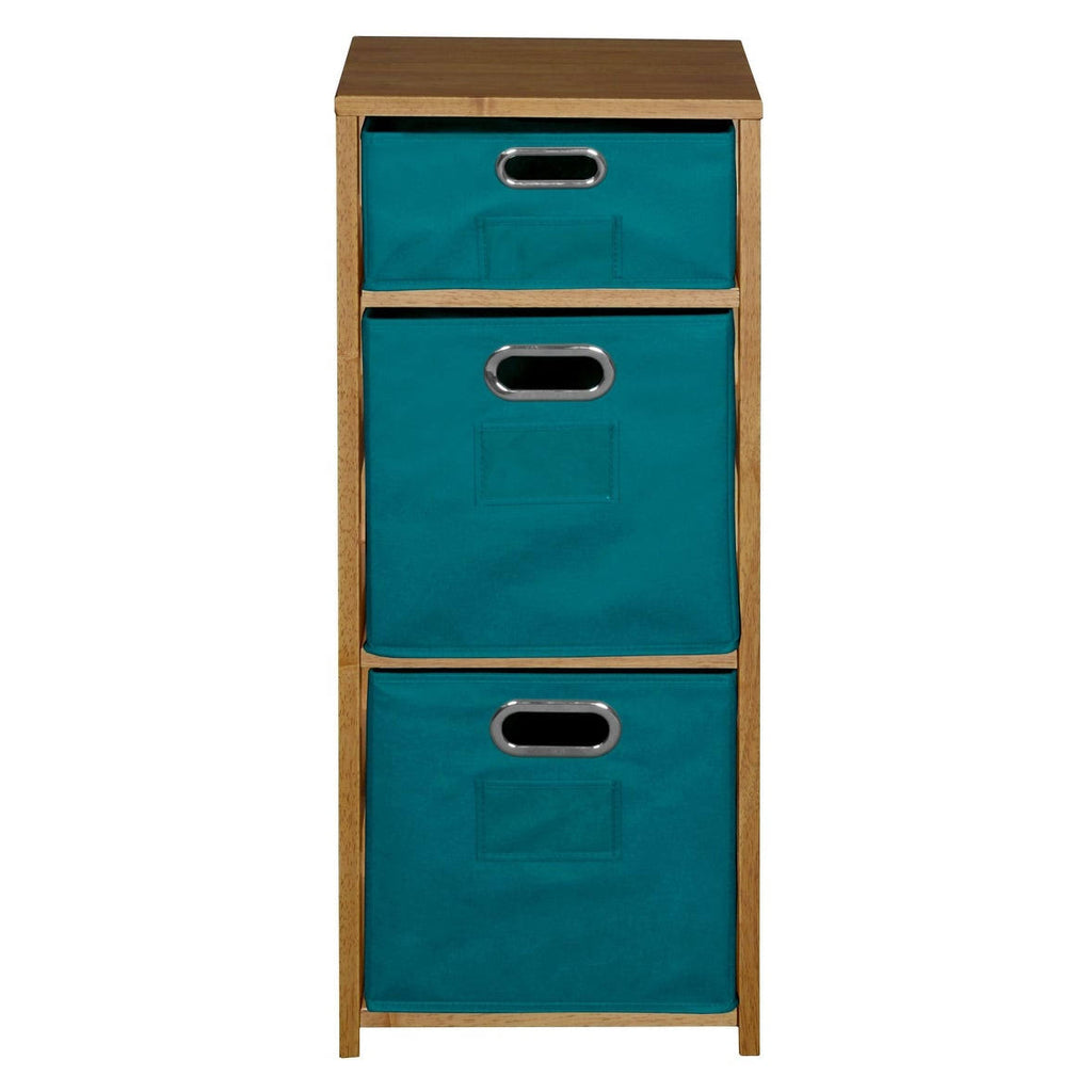 Square Folding Bookcase with Fabric Bins A7271