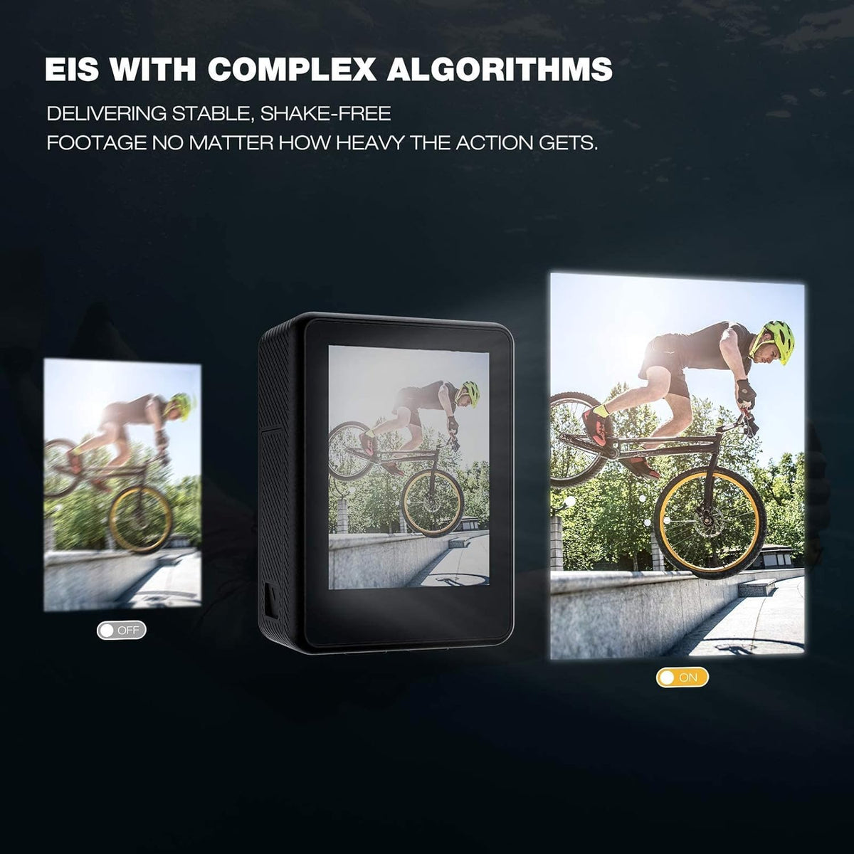 4K 30FPS 24MP Dual Screen Waterproof Action Camera with EIS, Wi-Fi, 2X1350 Batteries and Accessories H91284
