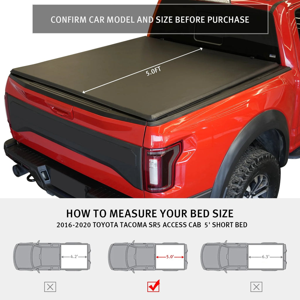 Soft Roll Up Truck Bed Tonneau Cover 5 ft Bed C221687