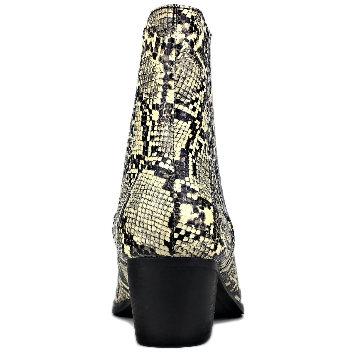 Beige Chelsea Snake Prints Leather Slip-On Dress Boots T718262