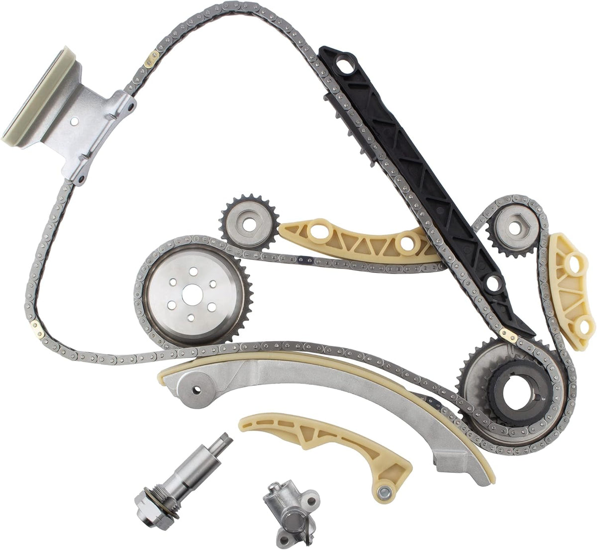 Engine Timing Chain Kit with Chain Guide Tensioner Sprocket O42021