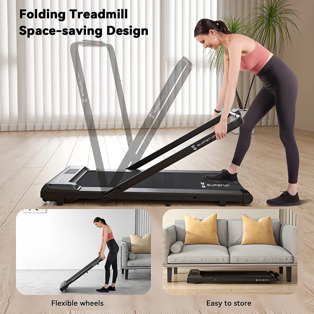 2 in 1 Folding Treadmill 3 HP 300lbs Capacity S4552