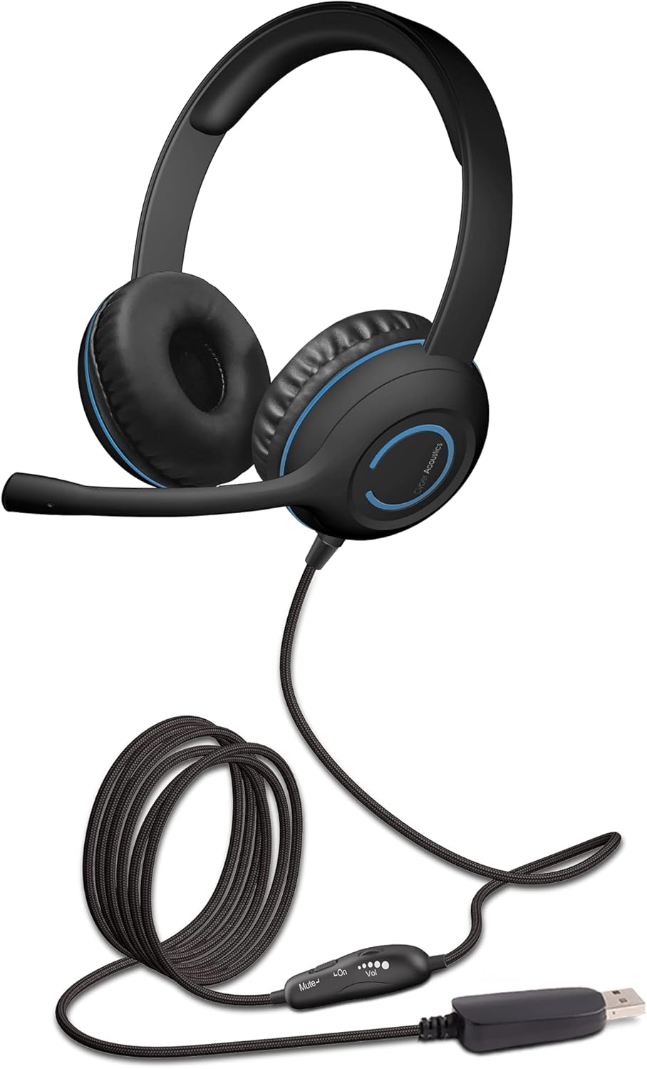 Stereo USB Headset with Noise Cancelling Mic and Adjustable Mic Boom F428127