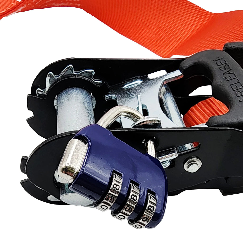 2 Pack Ratchet Tiedown with Combination Locks T401407