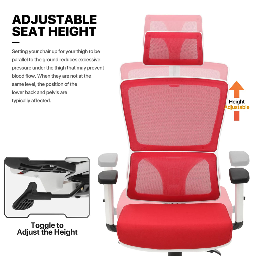 Computer Desk & Chair Set Adjustable Swivel Office Chair L Shaped Writing Table Workstation with Monitor Stand Red J702