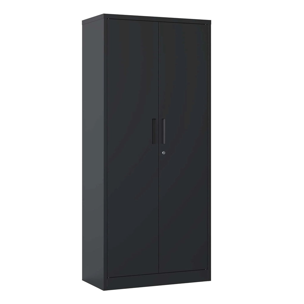 Black Metal Locking Storage Cabinet with 4 Shelves I971499