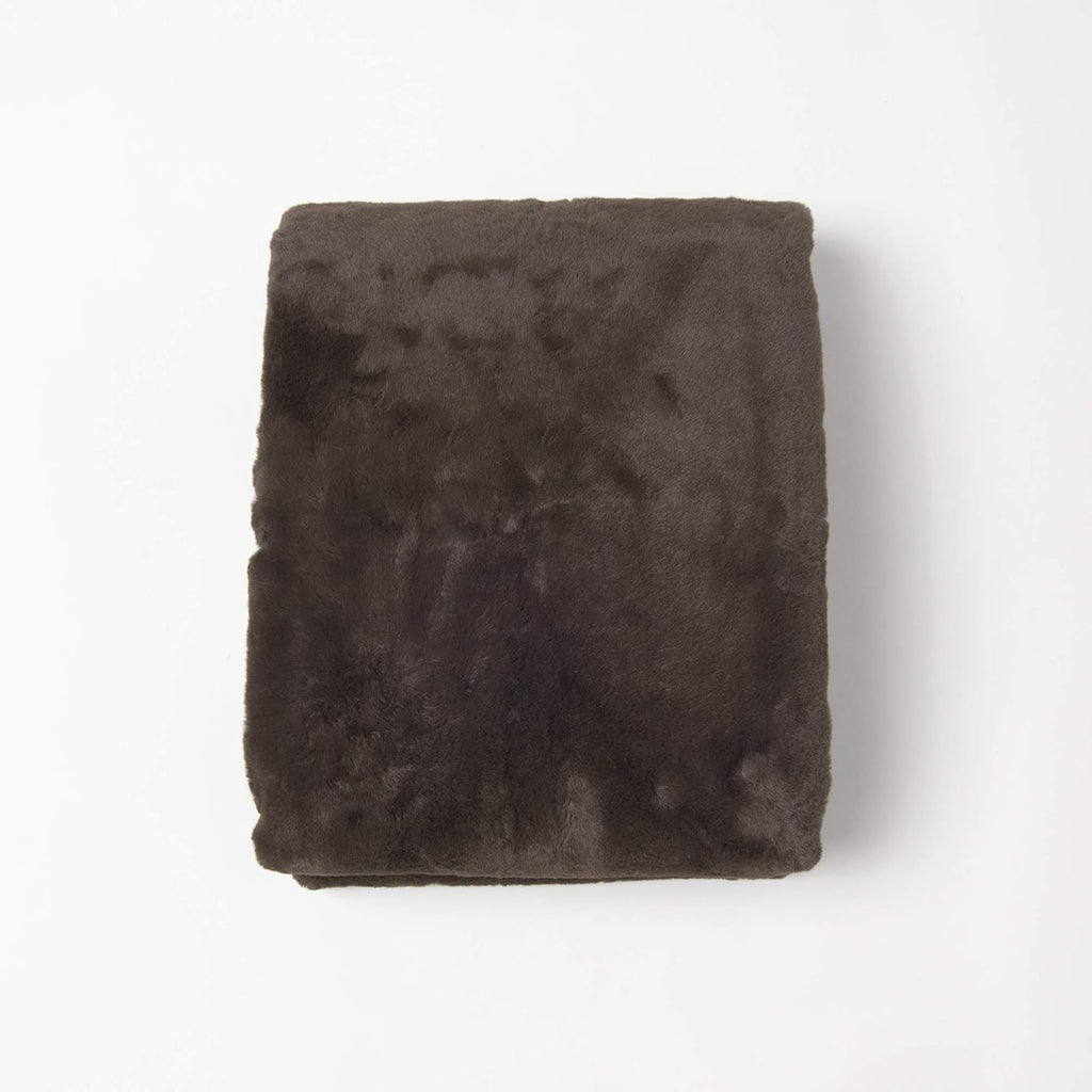 Luxe Faux Fur Throw - Chocolate - 58" W X 60" L G111781