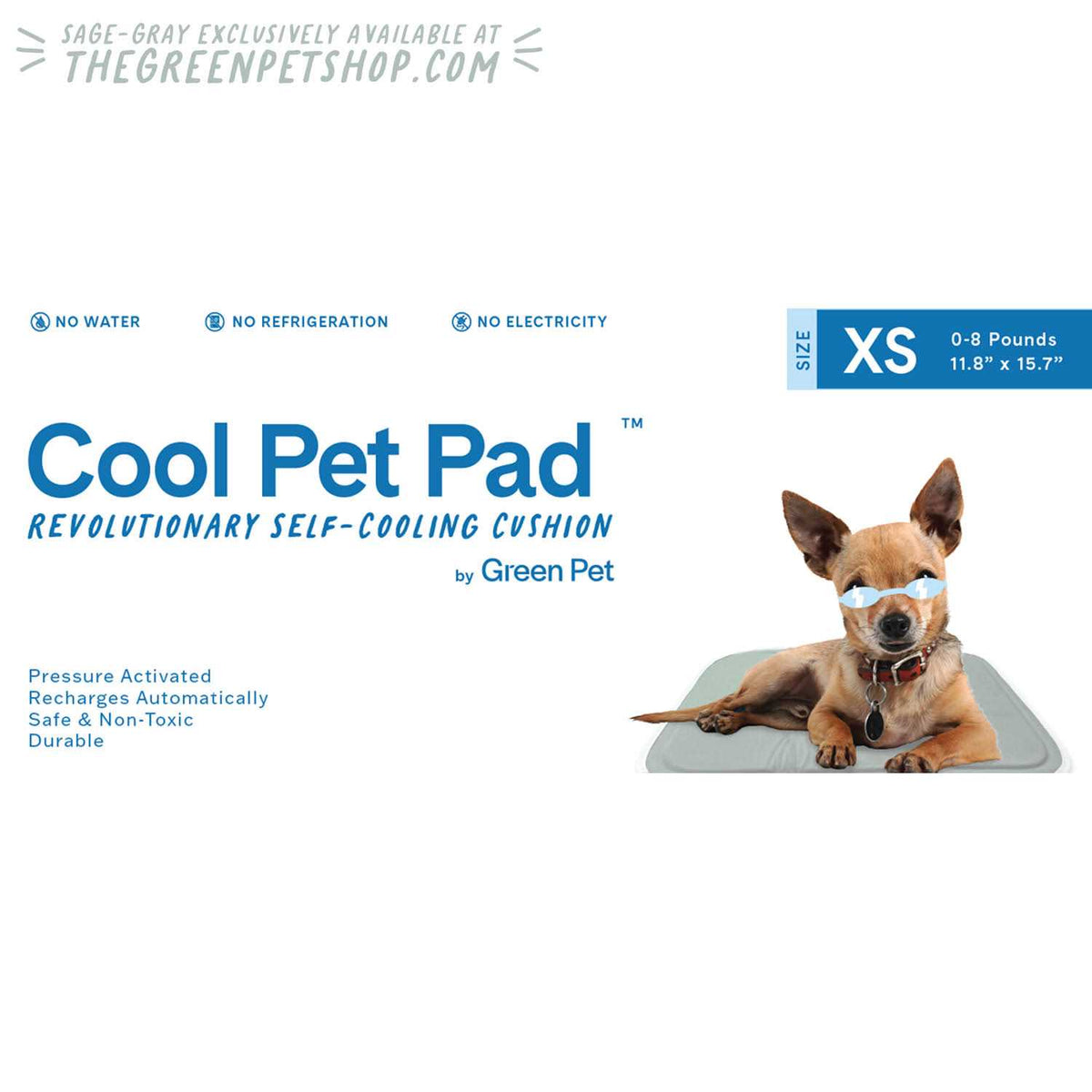 Sage Gray Self Cooling Pet Pad S5812