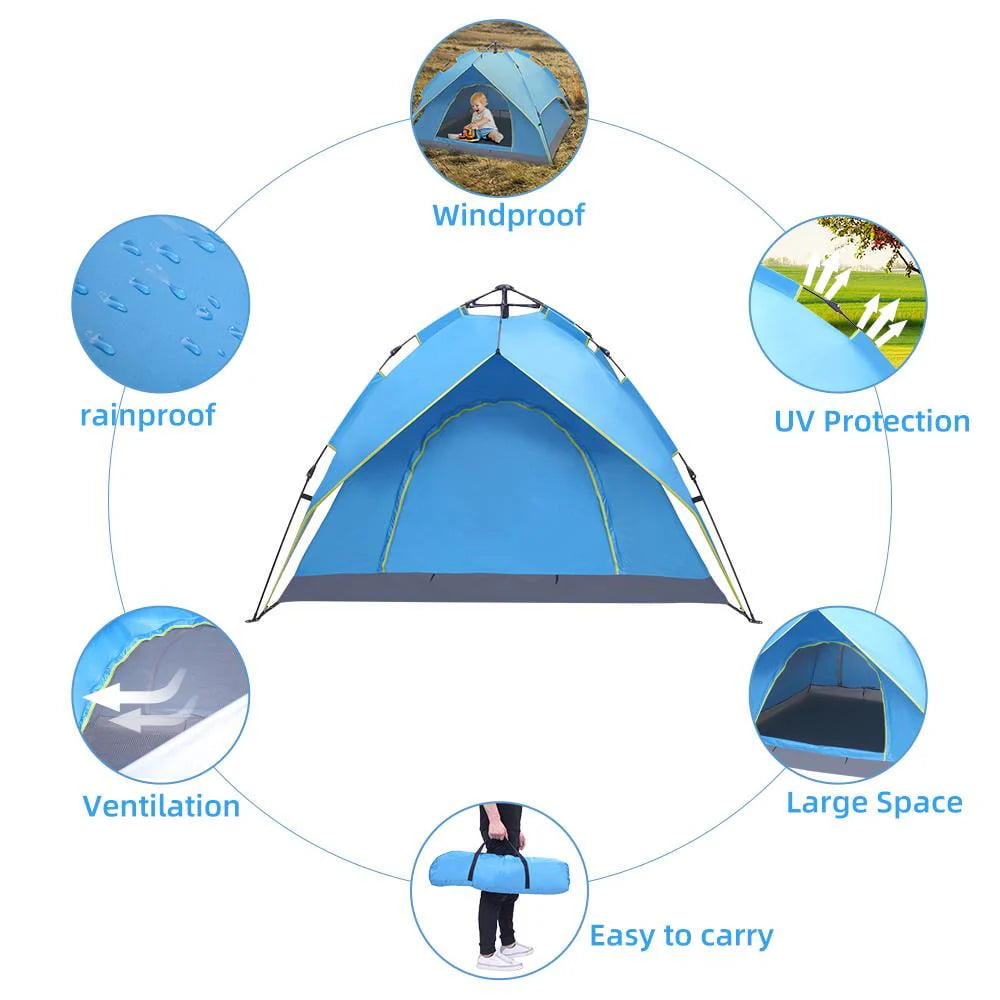 2-3 Person Waterproof Automatic Camping Tent T244622