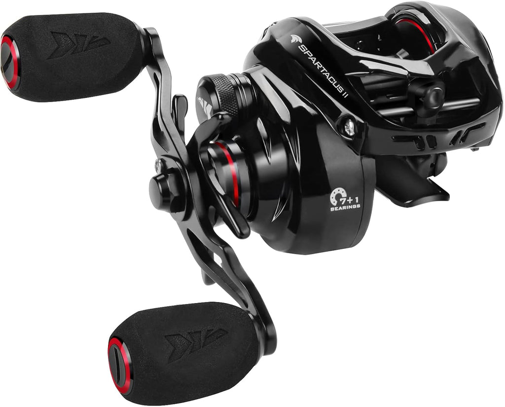 6oz Ultralight Baitcasting Fishing Reel, 17.6 LB Carbon Fiber Drag, 7.2:1 Gear Ratio, Pack of 2 J15320
