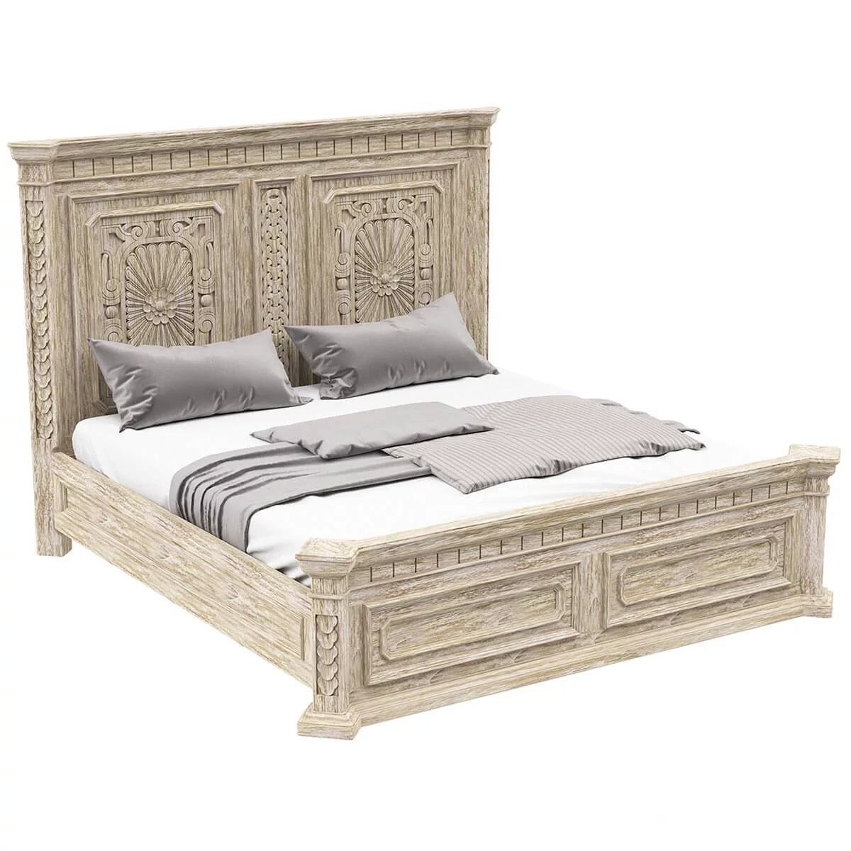 Rustic Platform Bed A89052