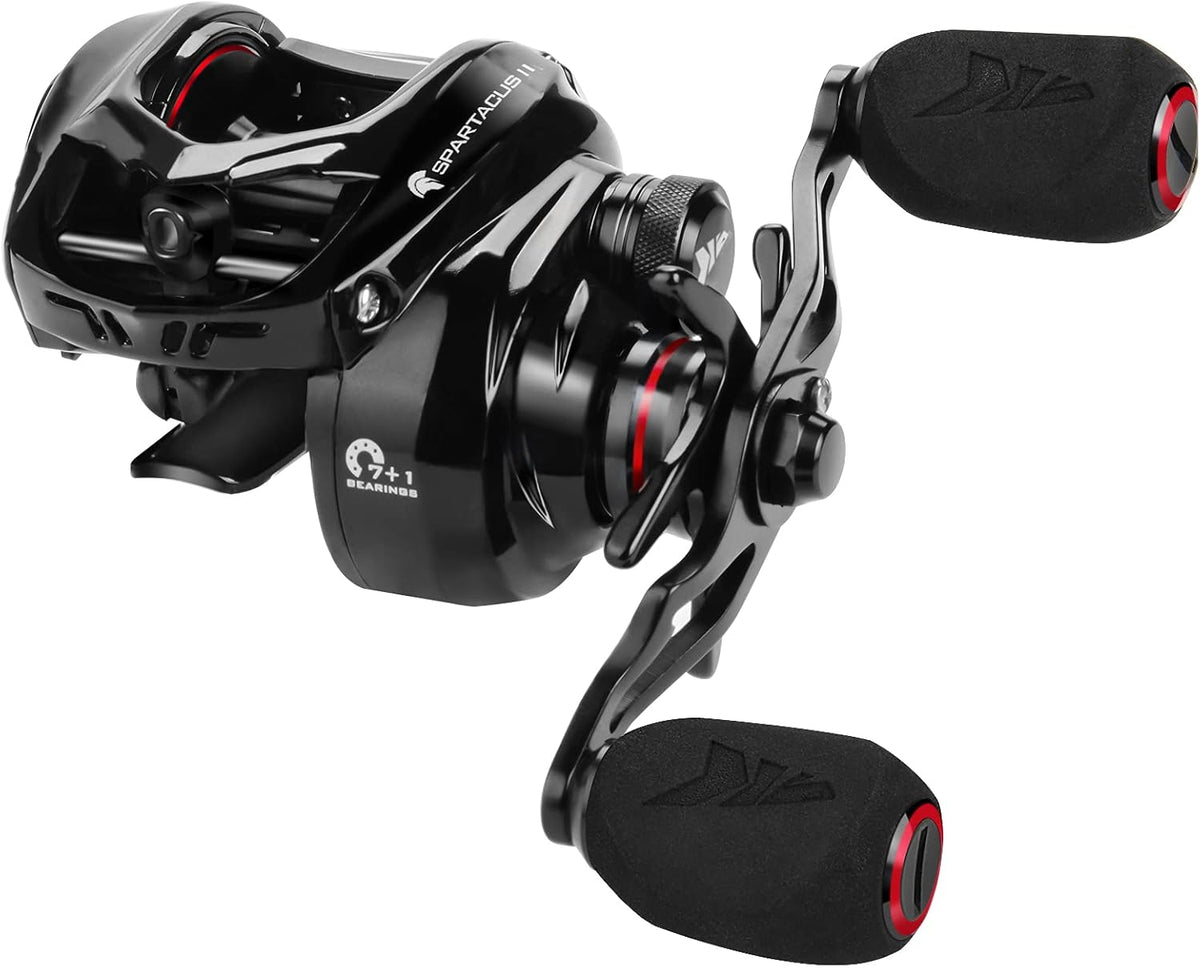 6oz Ultralight Baitcasting Fishing Reel, 17.6 LB Carbon Fiber Drag, 7.2:1 Gear Ratio, Pack of 2 J15320