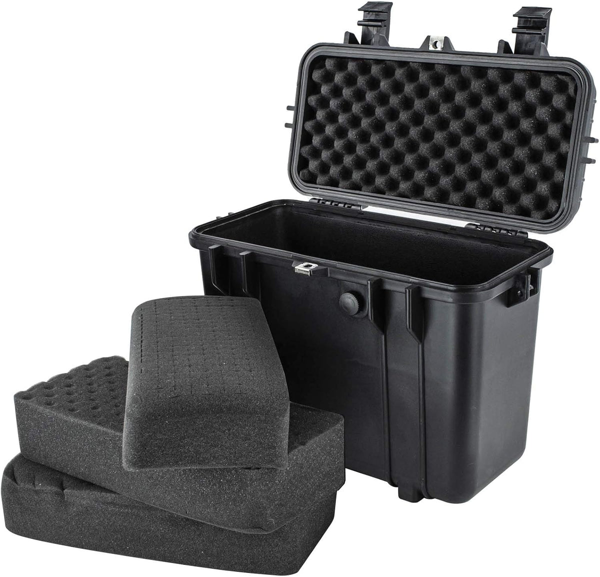 Compact Tall 16.93 Protective Gear Case Water and Shock Resistant with Foam (Black) G423