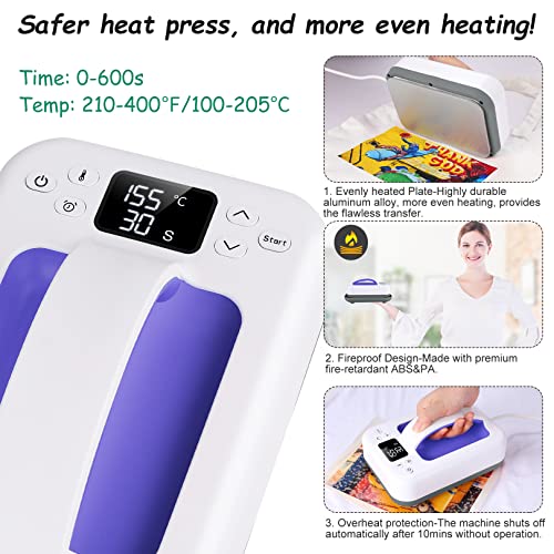 7" x 5" Blue Heat Press Machine G505