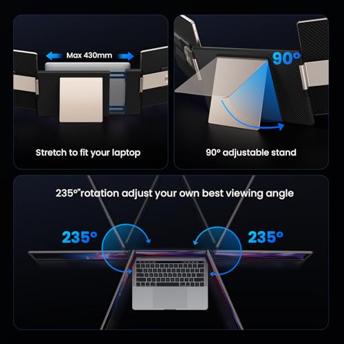 15.6" 1080P FHD Portable Monitor with Dual Speakers & Adjustable Stand V5835