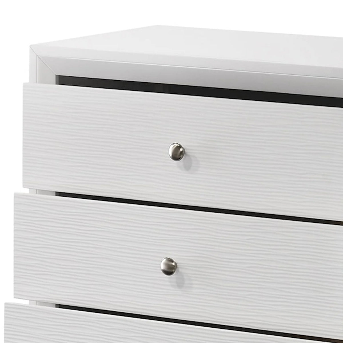 White 5 Drawer Wood Dresser K805