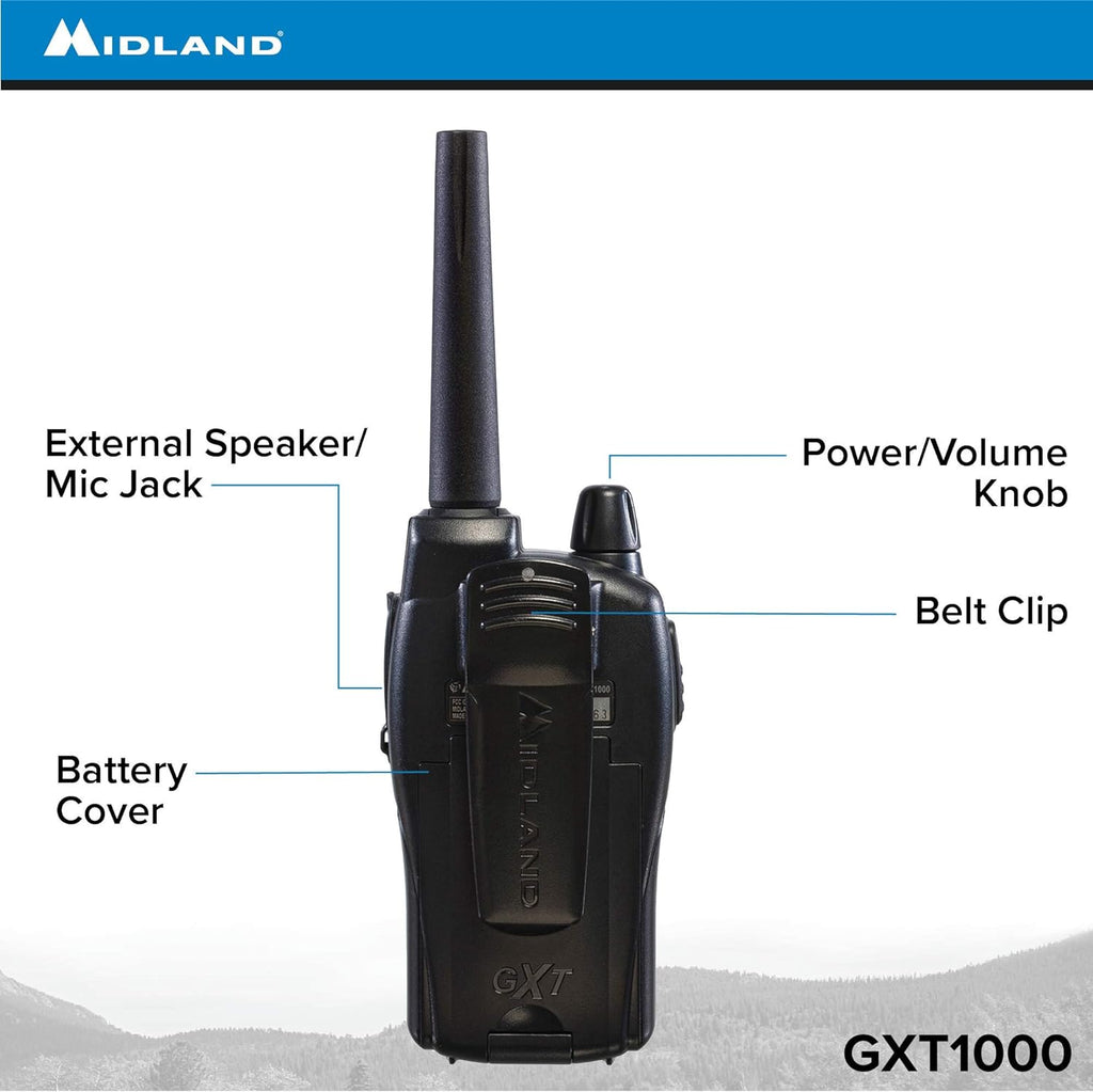 50 Channel GMRS Two-Way Radio Walkie Talkie Black/Silver Pack of 6 S728
