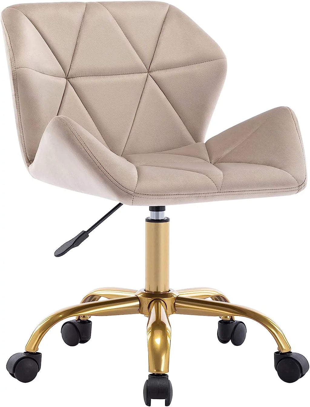 Khaki Velvet Swivel Office Chair with Wheels R4103